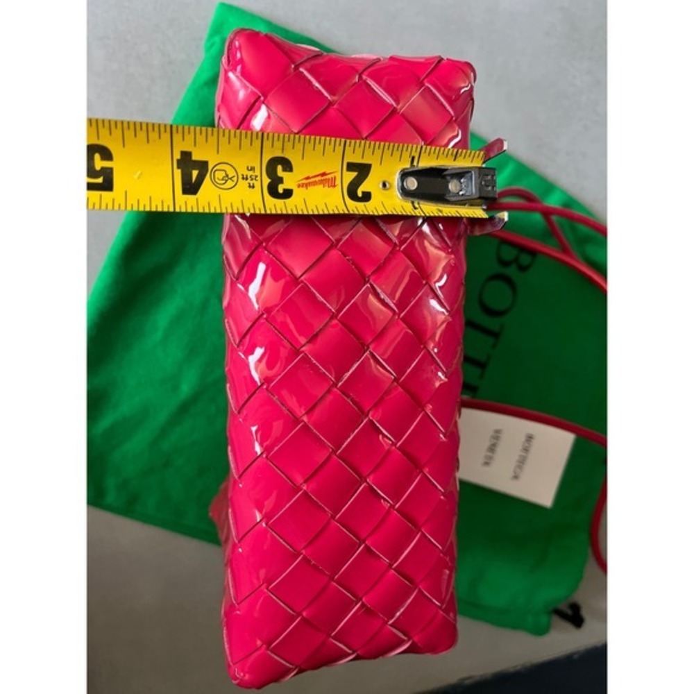 Bottega Veneta Pink Patent Leather Intrecciato Crossbody Bag Luxury Designer Bag - Picture 13 of 13